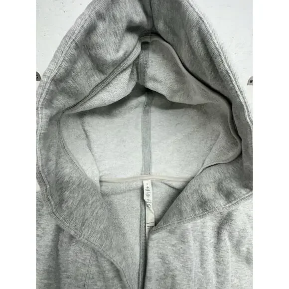 Lululemon Karmacollected Wrap Womens 6 Heather Gray Longline Hooded Sweatshirt - Picture 11 of 13